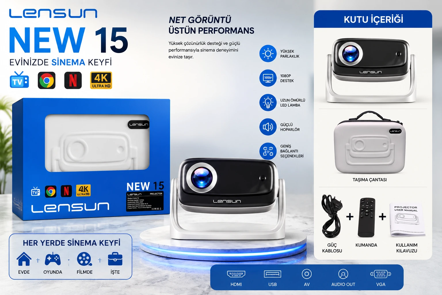 LENSUN NEW 15  ÇANTALI PROJEKSİYON